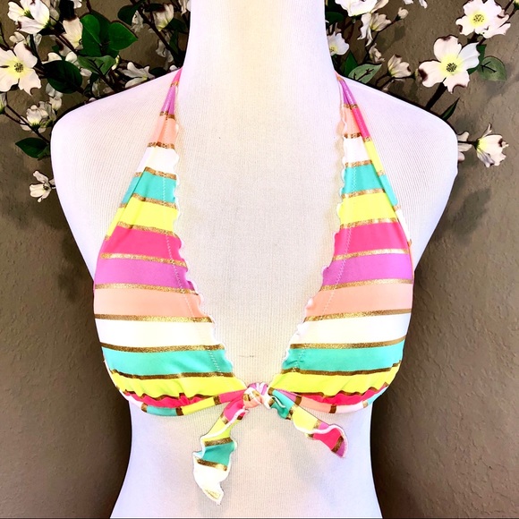 Victoria's Secret Other - EUC VS Soiree Foil Stripe High Tie Bikini